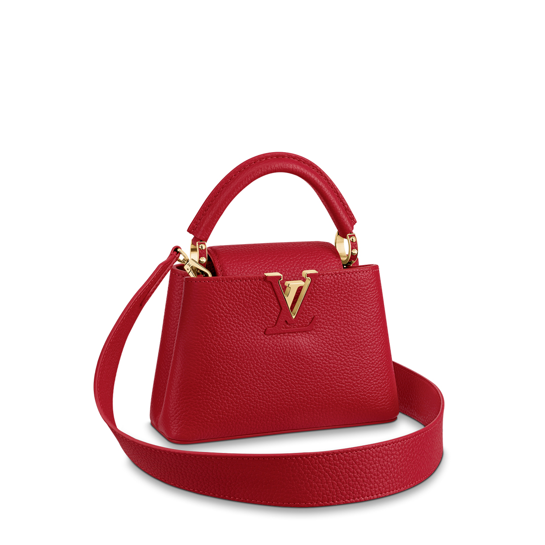 Louis Vuitton CAPUCINES MINI Taurillon Leather Bag M56845 Scarlet Red